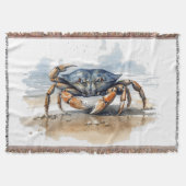Waterverf Strand Krab Deken (Voorkant)