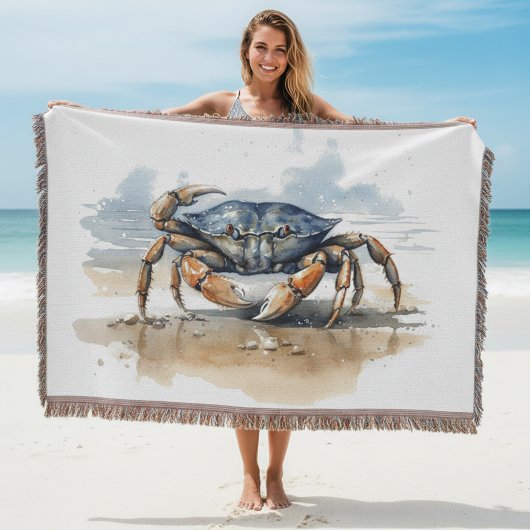 Waterverf Strand Krab Deken