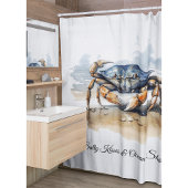 Waterverf Strand Krab Douchegordijn