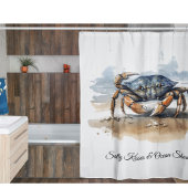 Waterverf Strand Krab Douchegordijn