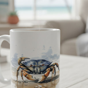 Waterverf Strand Krab Koffiemok