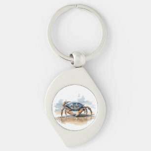 Waterverf Strand Krab Sleutelhanger
