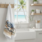 Waterverf Strand Krab Theedoek