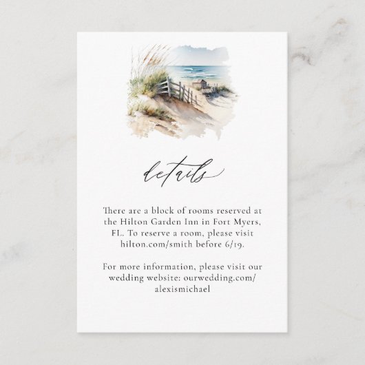 Waterverf Strand Kustgegevens Kaart (Voorkant)