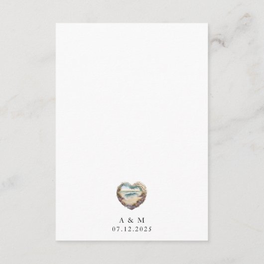 Waterverf Strand Kustgegevens Kaart (Achterkant)