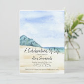 Waterverf strand met fotografering van het leven kaart (Staand voorkant)