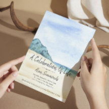 Waterverf strand met fotografering van het leven