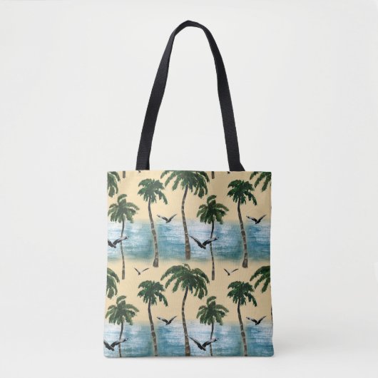Waterverf strand, naadloze rust tote bag (Voorkant)