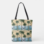 Waterverf strand, naadloze rust tote bag (Achterkant)