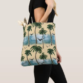 Waterverf strand, naadloze rust tote bag (Dichtbij)