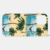 Waterverf strand naadloze textuur. Palmen, schedel Case-Mate iPhone Case (Achterkant (horizontaal))
