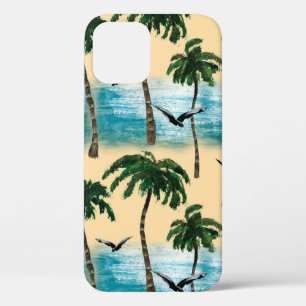 Waterverf strand naadloze textuur. Palmen, schedel Case-Mate iPhone Case