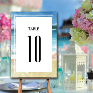 Waterverf Strand Oceaan Bestemming Trouwen Kaart