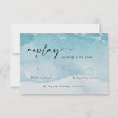 Waterverf Strand Oceaan Bruiloft RSVP Kaart (Voorkant)