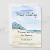 Waterverf Strand Oceaan Casual Strand Bruiloft Kaart (Voorkant)