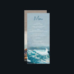 Waterverf Strand Oceaan Golven Monogram Bruiloft Menu<br><div class="desc">Een prachtig ontwerp voor een waterverf strand oceaan golven thema bruiloft met minimalistische accenten en monogram. Dit ontwerp is ideaal voor alle lente-, zomer-, herfst- en winterbruiloften. Een elegant zeestrand waterverf ontwerp in een hedendaags thema. Een klassiek strand bruiloft menu ontwerp met moderne elementen. Bijpassende bruiloft uitnodigingen en andere stationaire...</div>