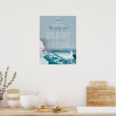 Waterverf Strand Oceaan Golven Trouw Stoelen Grafi Poster (Keuken)