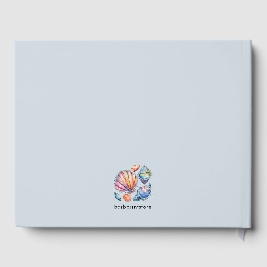 Waterverf Strand Oceaan Zomer Bestemming Bruiloft Gastenboek (Achterkant)