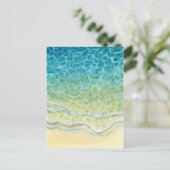 Waterverf Strand Oceaanscène Briefkaart (Staand voorkant)