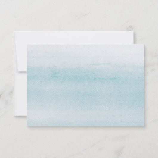 Waterverf strand Ocean Shells Wedding RSVP Kaartje (Achterkant)