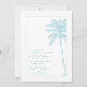Waterverf strand op het strand Palm Tree Wedding Kaart (Voorkant)