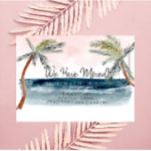 Waterverf-strand-palm verplaatsen aankondigingskaart