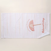 Waterverf strand paraplu tropisch strandlaken (Voorkant)