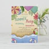 Waterverf strand Relax Birthday Kaart (Staand voorkant)