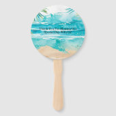 Waterverf strand scène bruiloft handwaaier (Achterkant)