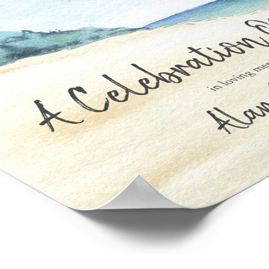 Waterverf Strand Scène Feest van het Leven Poster (Hoek)