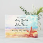 Waterverf strand scène met staarvis kaart (Staand voorkant)