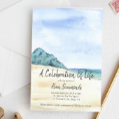 Waterverf-strand scèneviering van het leven kaart