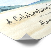 Waterverf-strand scèneviering van het leven poster (Hoek)