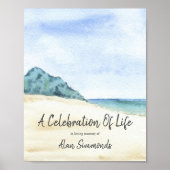 Waterverf-strand scèneviering van het leven poster (Voorkant)