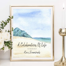 Waterverf-strand scèneviering van het leven