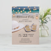 Waterverf Strand String Lights Pensioen Partij Kaart (Staand voorkant)