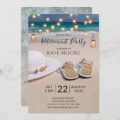 Waterverf Strand String Lights Pensioen Partij Kaart (Voorkant / Achterkant)