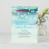 waterverf Strand String Lights repetitie diner Kaart (Staand voorkant)