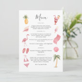 Waterverf strand thema menu kaart (Staand voorkant)