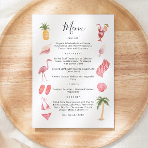 Waterverf strand thema menu kaart