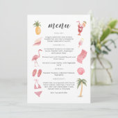 Waterverf strand thema menu kaart (Staand voorkant)