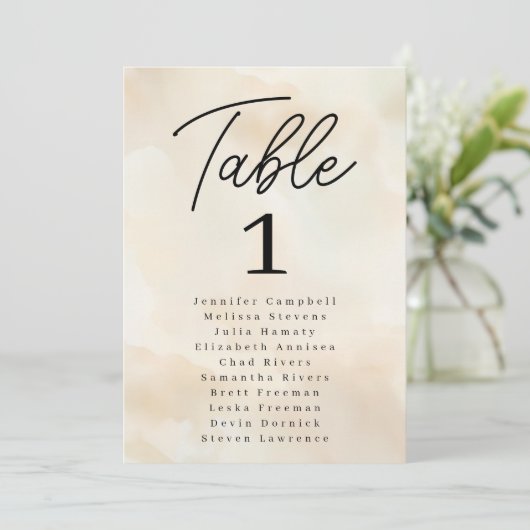 Waterverf Strand Trouwen Zitting Grafiek Tafel Kaa Kaart (Staand voorkant)