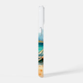 Waterverf Strand van de Zeeschildpad iPhone 15 Case (Rechterkant)