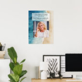 Waterverf strand viering van het leven welkomstbor poster (Thuiskantoor)