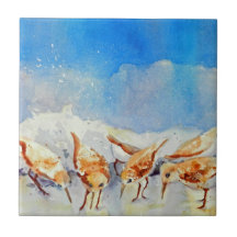 Waterverf strand vogels