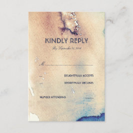 Waterverf  Strand Wedding RSVP Card Kaartje