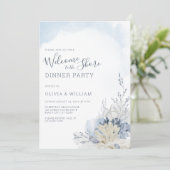 Waterverf Strand Welkom op het Strand Diner Kaart (Staand voorkant)