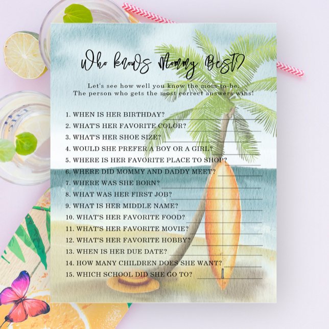 Waterverf strand - Wie kent mama het beste (Creator heeft geüpload)