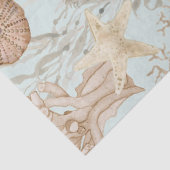 Waterverf Strand Zee Koraal Zeester Shell Aqua Tissuepapier (Detail)