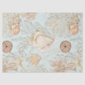 Waterverf Strand Zee Koraal Zeester Shell Aqua Tissuepapier (Voorkant)